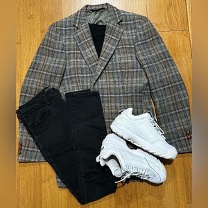 Austin Reed Brown Plaid Blazer Sportcoat